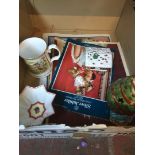 Box of ornaments and Royal pamphlets