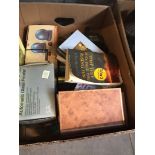 A box of misc items including books