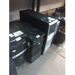 4 tower PCs ( 2 HP, 1 Casecom and a Dell )