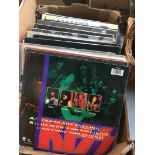 A box of rock and dance records