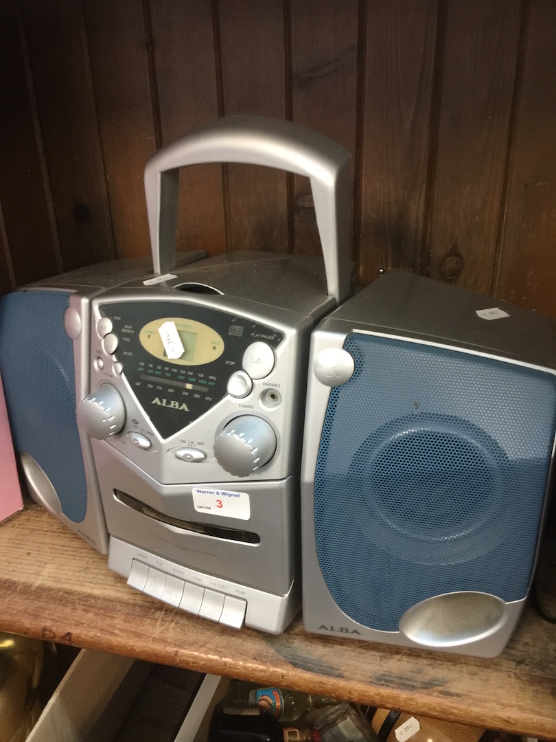 An Alba radio cassette player