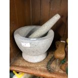 A mortar and pestle