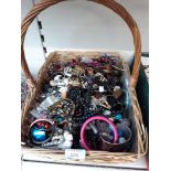 A basket of costume jewellery