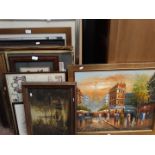 Selection of oil paintings and prints