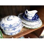 Quantity of blue and white pottery