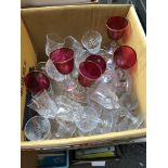 A box of glassware