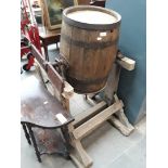 A butter churn.