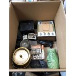 A box of misc including Bossons head, ornaments, etc