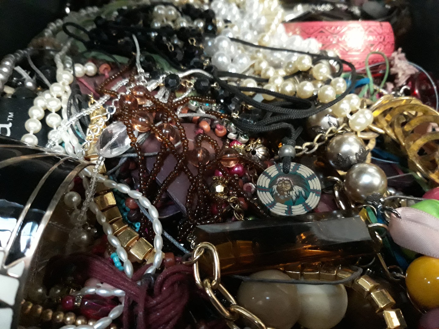 A box of costume jewellery