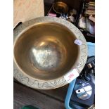 A Chinese brass bowl