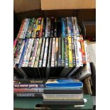 A box of DVDs