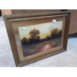 A pair of 19th century oil paintings in gilt frames.