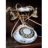 A Royal Albert Moss Rose cradle telephone