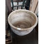 A stoneware pot, diam. 48cm & height 42cm.