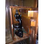 A T&S cased microscope.