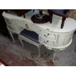 A white French style dressing table and stool