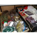 2 boxes of Xmas decorations