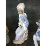 Lladro woman with flowers