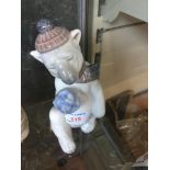 Lladro bear with hat and scarf