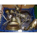 A box of EPNS and brassware