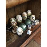 Decorative porcelain eggs and other ornaments