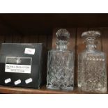 A Royal Doulton crystal decanter - with box and a Stuart crystal decanter
