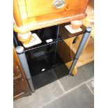 A black glass Apollo hifi stand