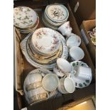 A box of assorted china