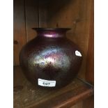 Loetz style glass bulbous vase