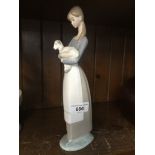 Lladro figure of a girl with basket