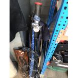 A bundle of fishing rods and 3 fishing reels