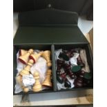 A box containing chess pieces