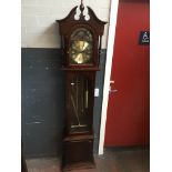 A reproduction grandfather clock, height 194cm.