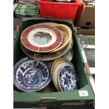 A box of plates and bowls