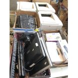 A quantity of computer items including printers, cartridges, monitors and keyboards etc