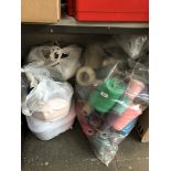 Three bags of knitting machine wool