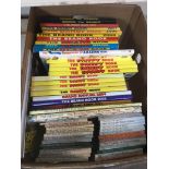 Box of Beatrix Potter books and Dandy and Beano annuals