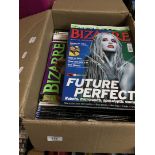 A box of Bizarre magazines