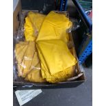 A box of men's waterproof trousers - yellow