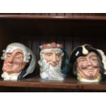 Three Doulton character jugs