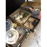 4 boxes of mixed pottery and bric a brac