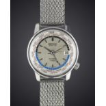 A GENTLEMAN'S STAINLESS STEEL SEIKO WORLD TIME AUTOMATIC BRACELET WATCH CIRCA 1964, REF. 6217-7000
