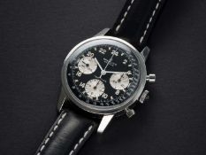 A RARE GENTLEMAN'S STAINLESS STEEL BREITLING TOP TIME 24 HOUR CHRONOGRAPH WRIST WATCH CIRCA 1968,