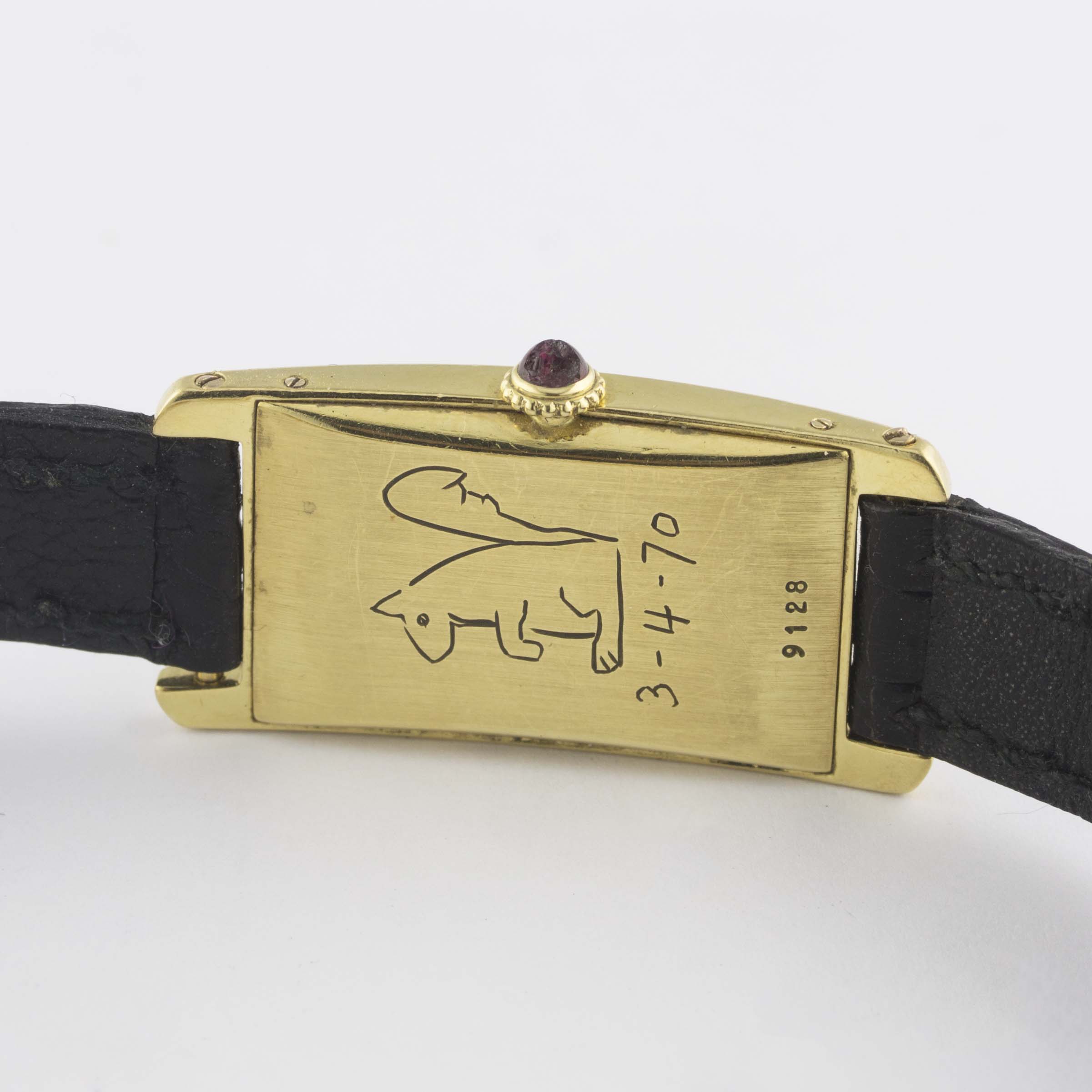 A VERY RARE 18K SOLID GOLD CARTIER LONDON TANK RECTANGULAR WRIST WATCH CIRCA 1969, WITH LONDON - Image 9 of 11