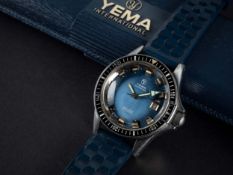 A RARE GENTLEMAN'S STAINLESS STEEL YEMA SUPERMAN 990 FEET PATENT PENDING AUTOMATIC DIVERS WRIST