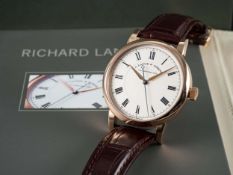 A FINE GENTLEMAN'S 18K SOLID PINK GOLD A.LANGE & SOHNE GLASHUTTE RICHARD LANGE WRIST WATCH DATED