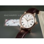 A FINE GENTLEMAN'S 18K SOLID PINK GOLD A.LANGE & SOHNE GLASHUTTE RICHARD LANGE WRIST WATCH DATED