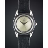 A GENTLEMAN'S STAINLESS STEEL UNIVERSAL GENEVE POLEROUTER WRIST WATCH CIRCA 1950s Movement: