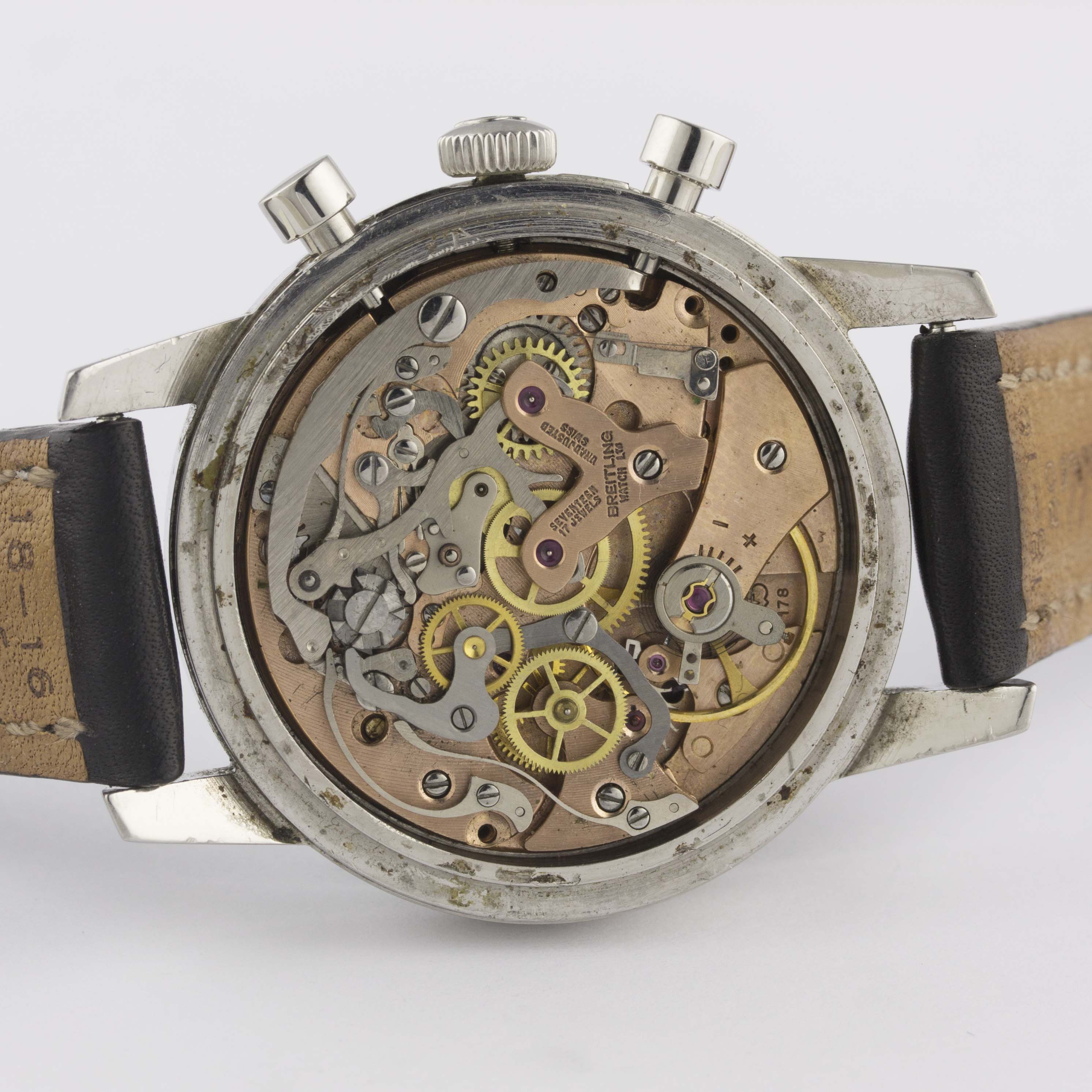 A RARE GENTLEMAN'S STAINLESS STEEL BREITLING TOP TIME 24 HOUR CHRONOGRAPH WRIST WATCH CIRCA 1968, - Image 9 of 12