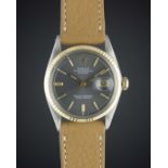 A GENTLEMAN'S STEEL & GOLD ROLEX OYSTER PERPETUAL DATEJUST WRIST WATCH CIRCA 1971, REF. 1601 WITH